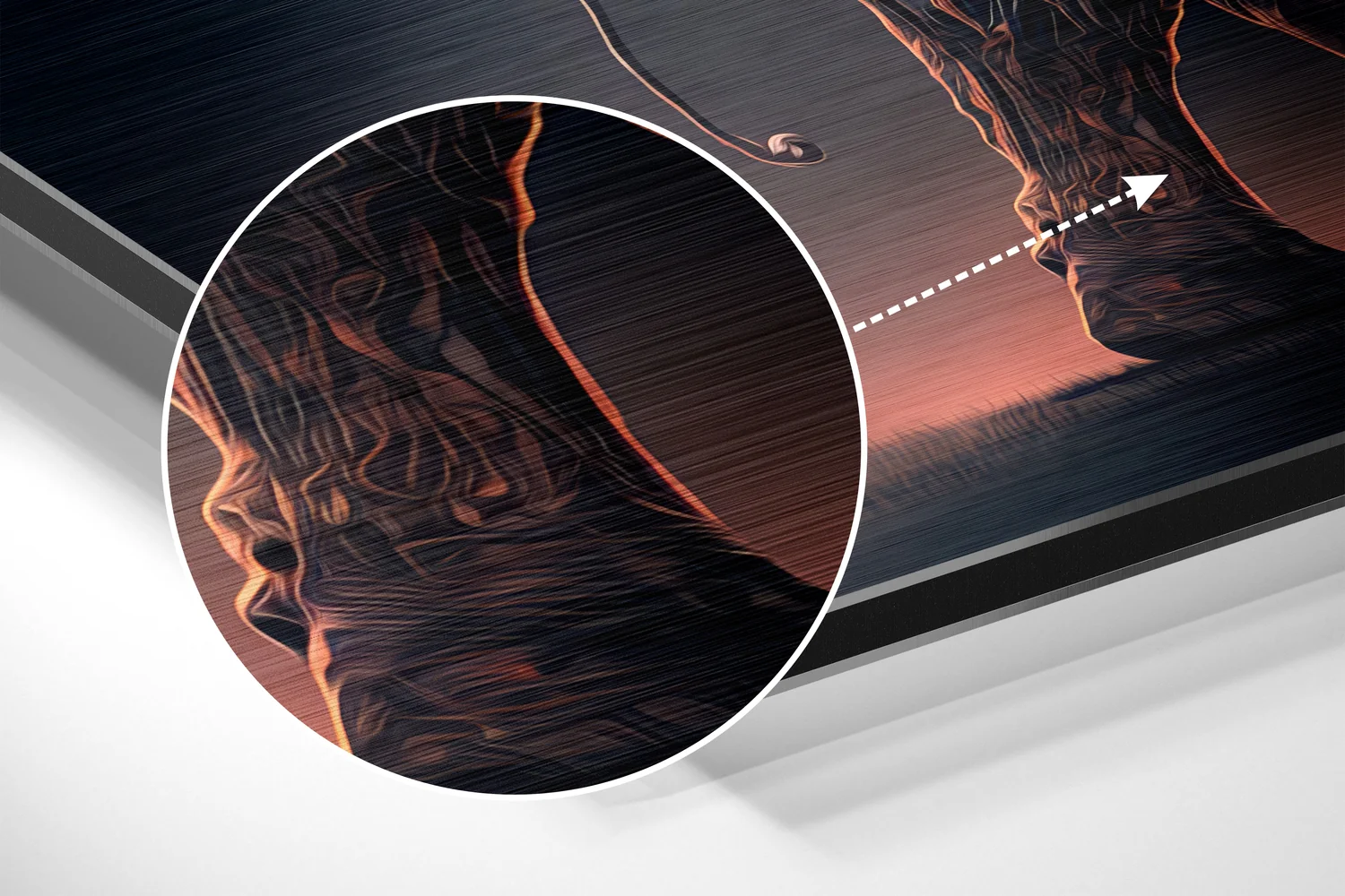 Elephant Brushed Aluminum Dibond Wall Art - Image 3