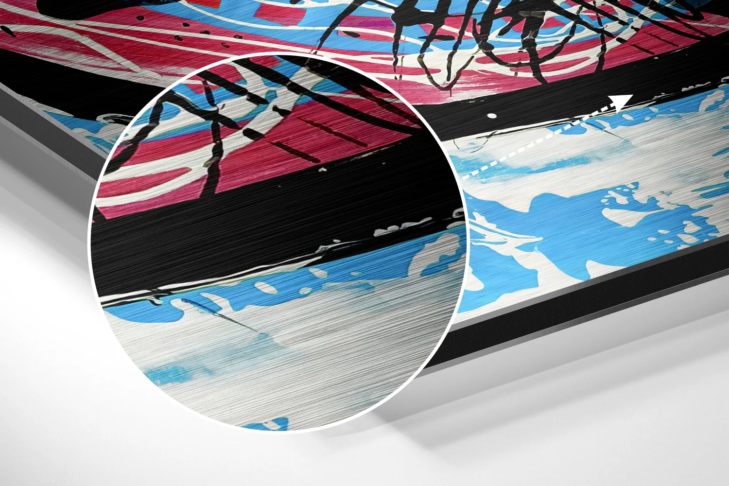 Kandinsky Style Brushed Aluminum Dibond Wall Art - Image 3