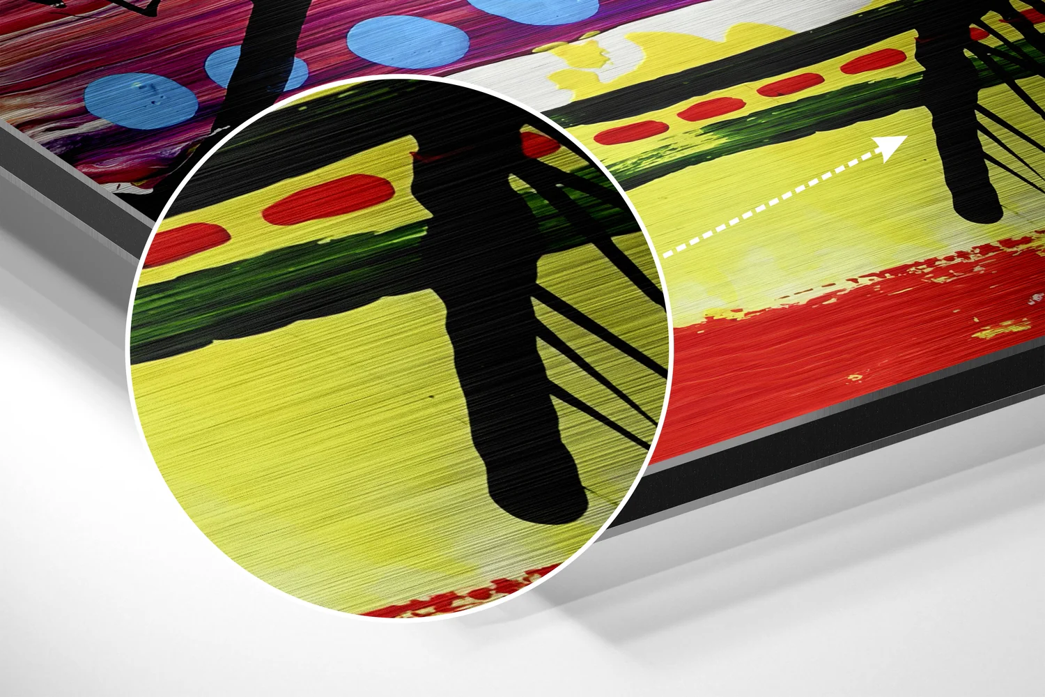 Kandinsky Style Brushed Aluminum Dibond Wall Art - Image 3