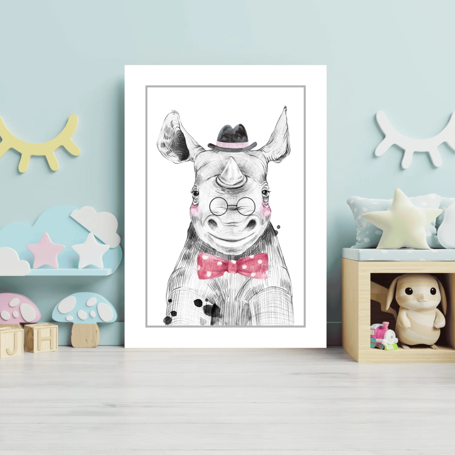 Mr Hippo Aluminum Print - Image 3