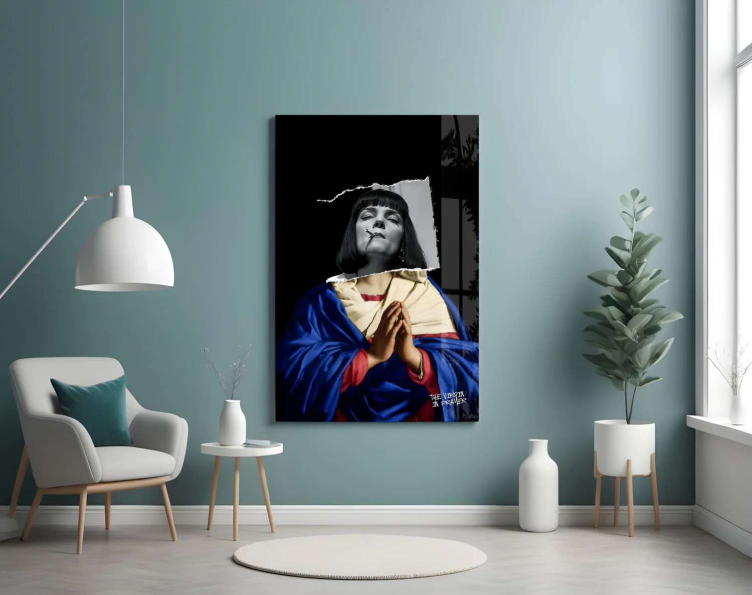 Contemporary Virgin Glass Wall Art || Designer Collection - Image 4