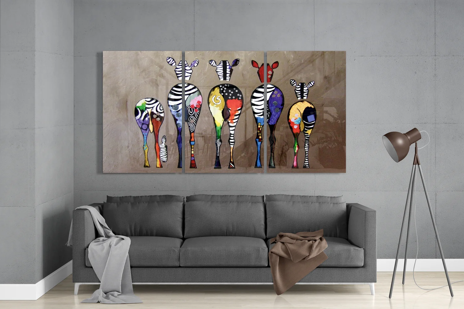 Zebras Mega Glass Wall Art - Image 3