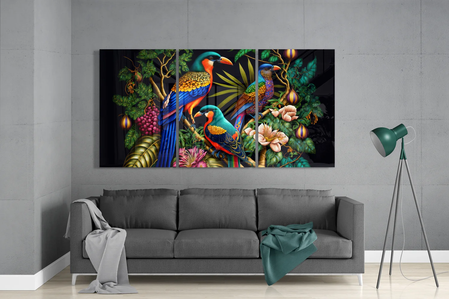 Tropical Birds Mega Glass Wall Art - Image 3