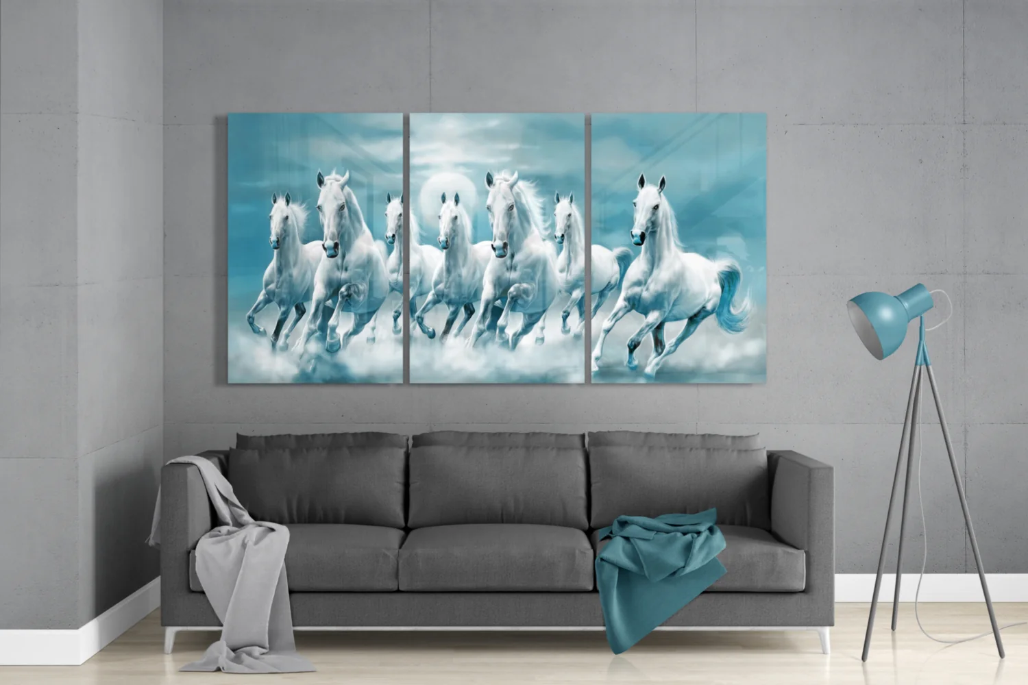 Running Horses Mega Glass Wall Art - Image 3