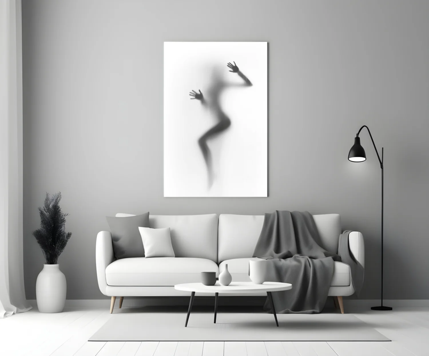 Woman Shadow Glass Wall Art - Image 3
