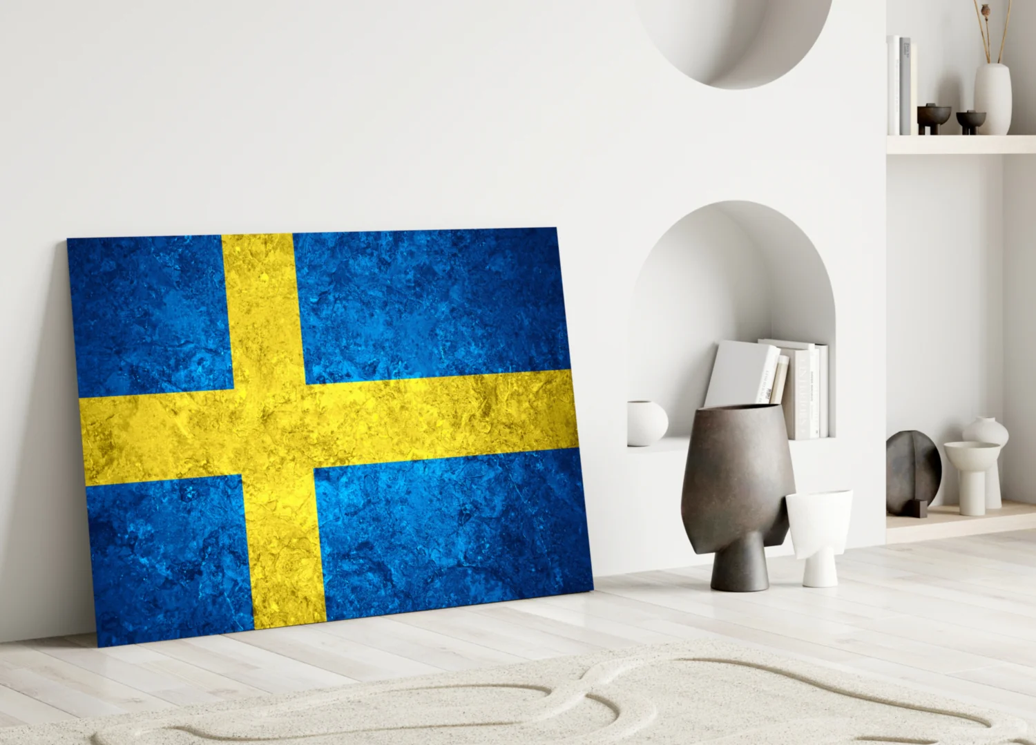 Flag of Sweden Glass Wall Art - Image 3