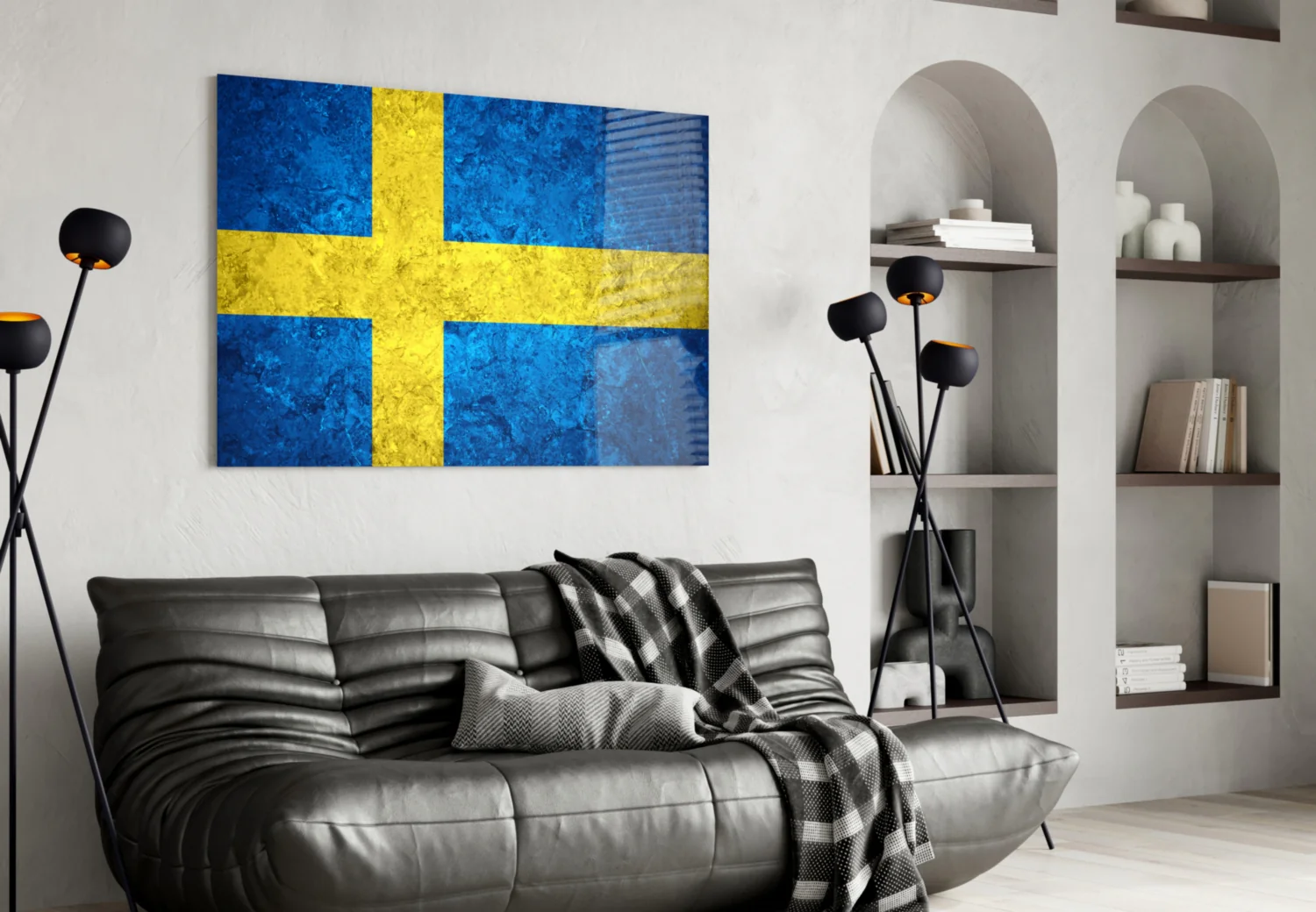 Flag of Sweden Glass Wall Art - Image 4