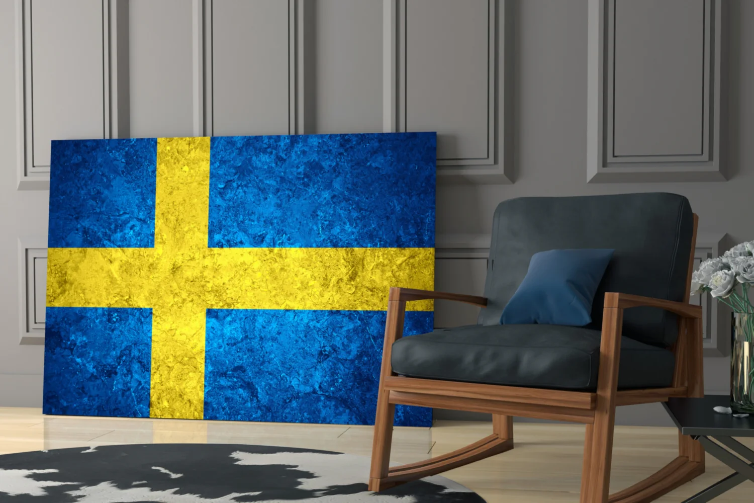 Flag of Sweden Glass Wall Art - Image 6