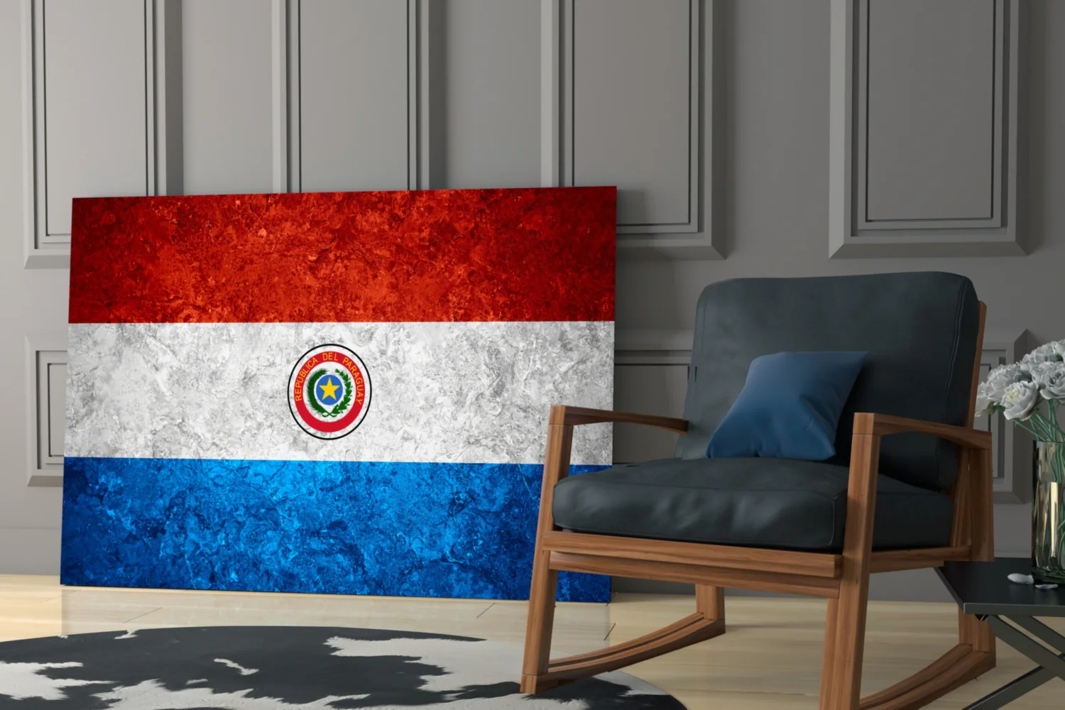Flag of Paraguay Glass Wall Art - Image 6