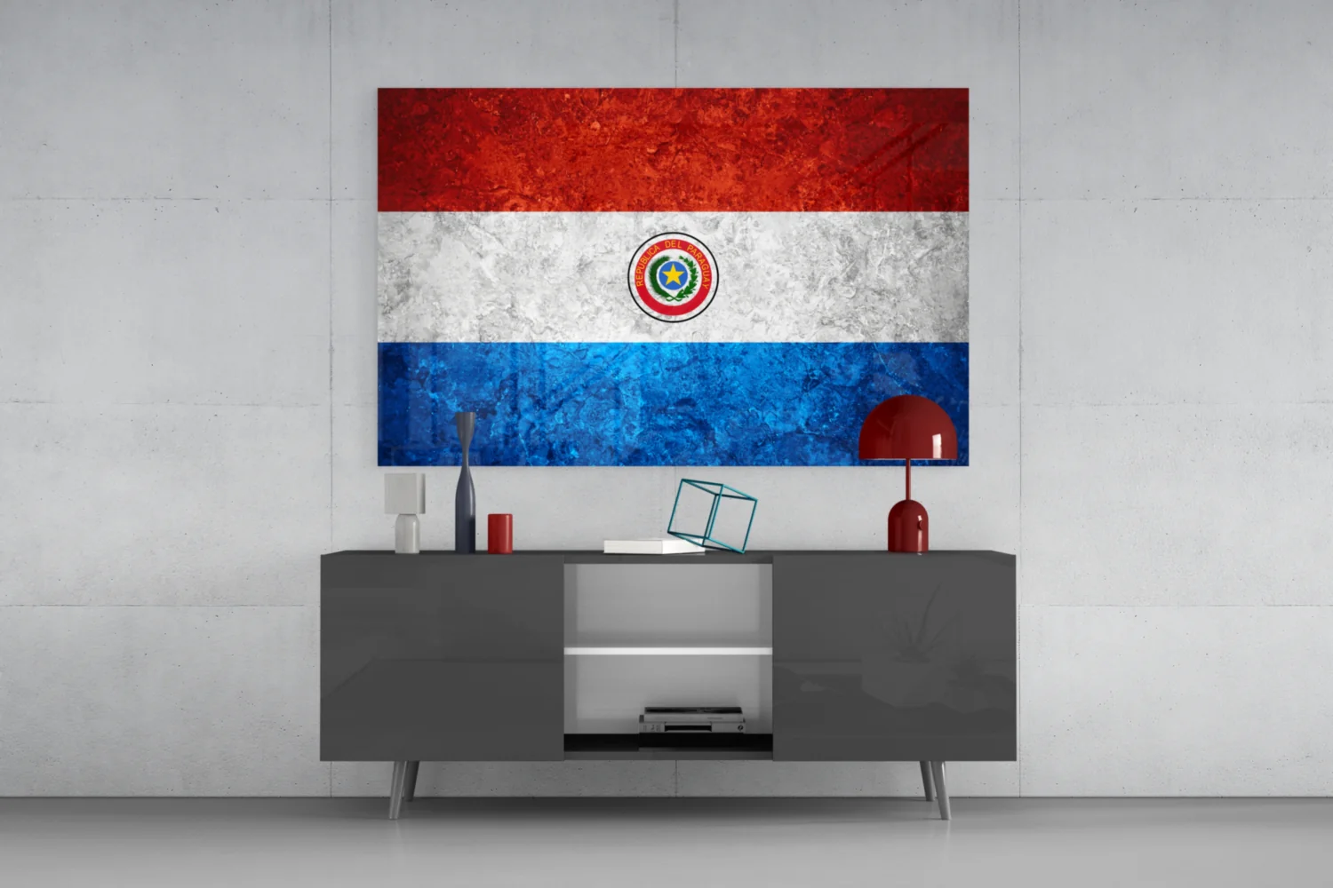 Flag of Paraguay Glass Wall Art - Image 8