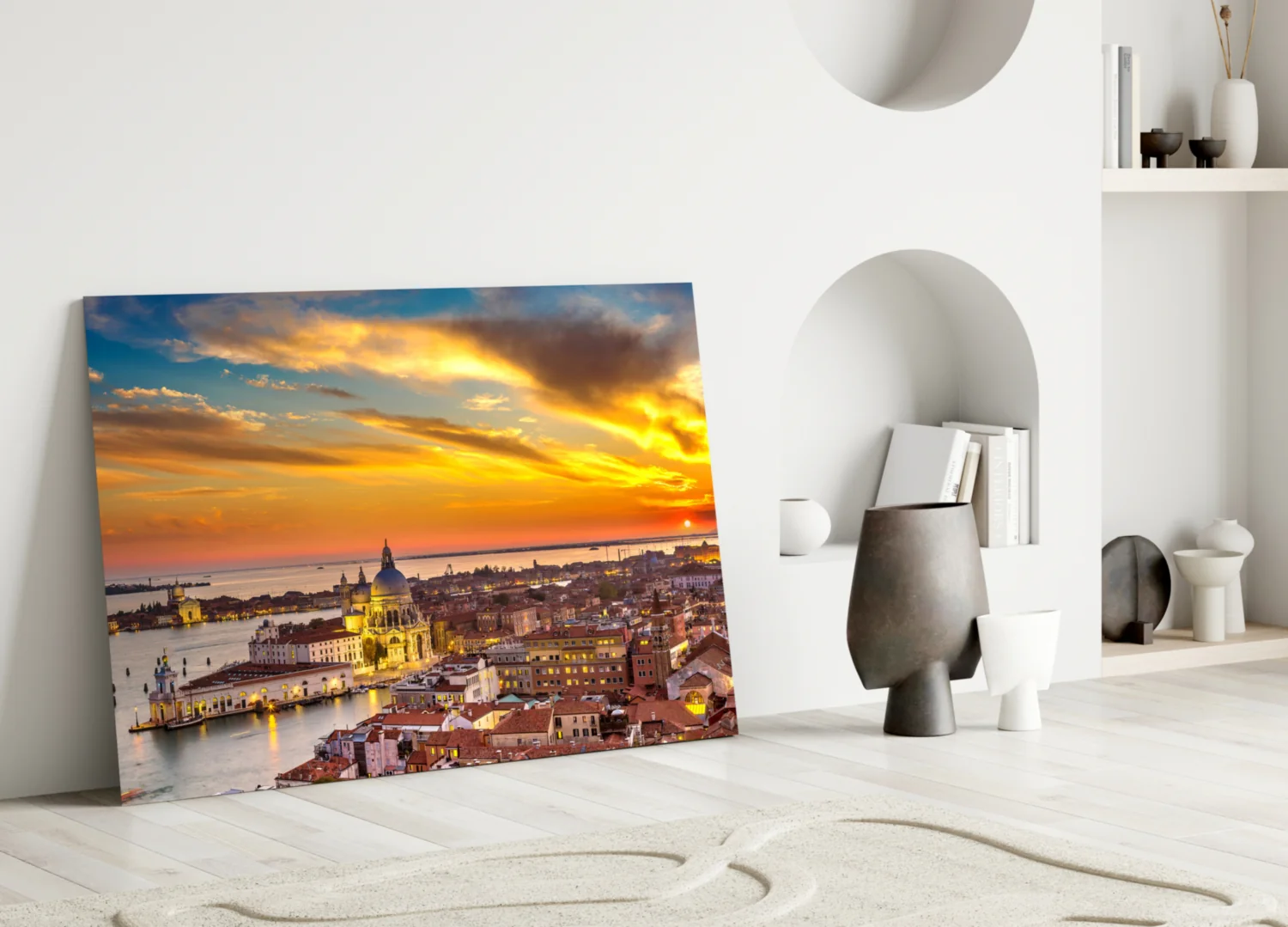 Sunset in Venice Glass Wall Art - Image 3