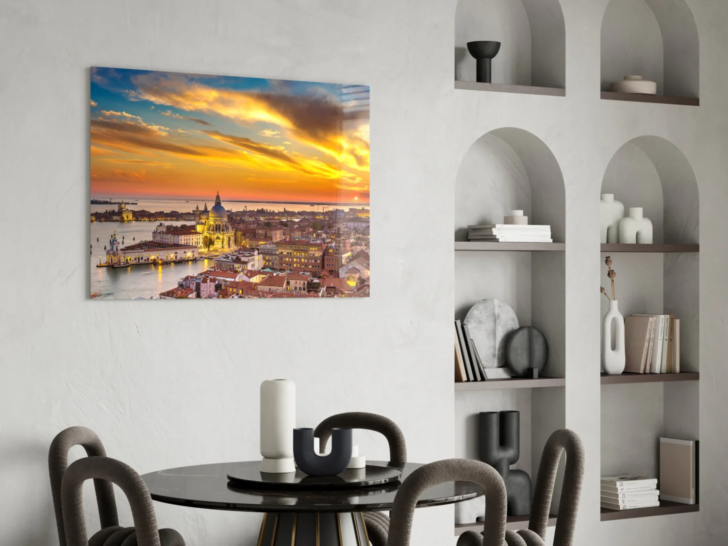 Sunset in Venice Glass Wall Art - Image 5