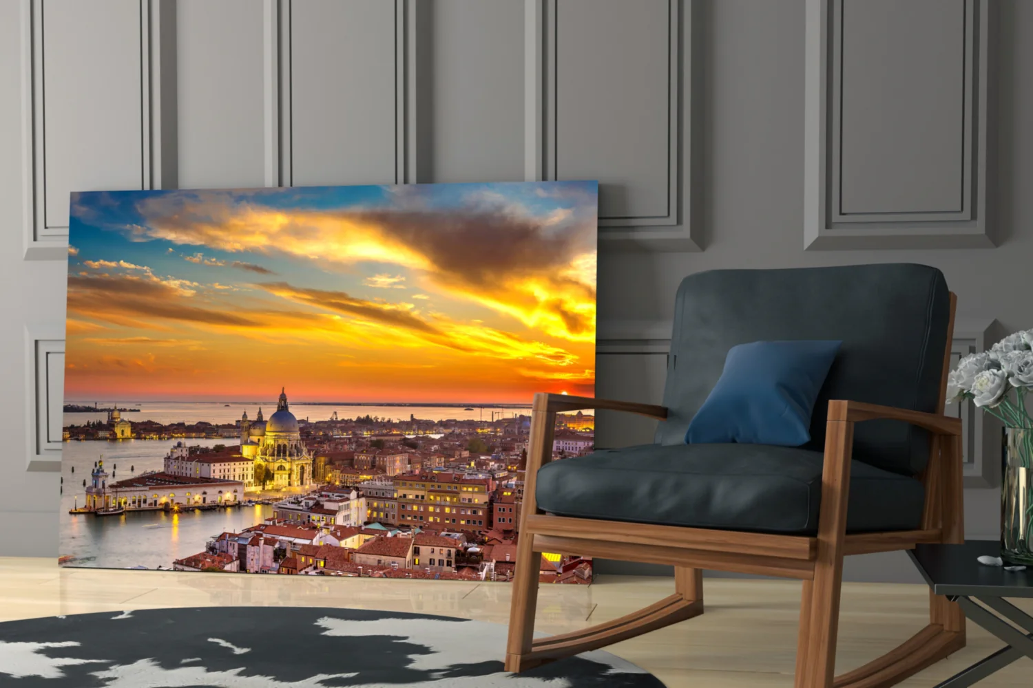 Sunset in Venice Glass Wall Art - Image 6