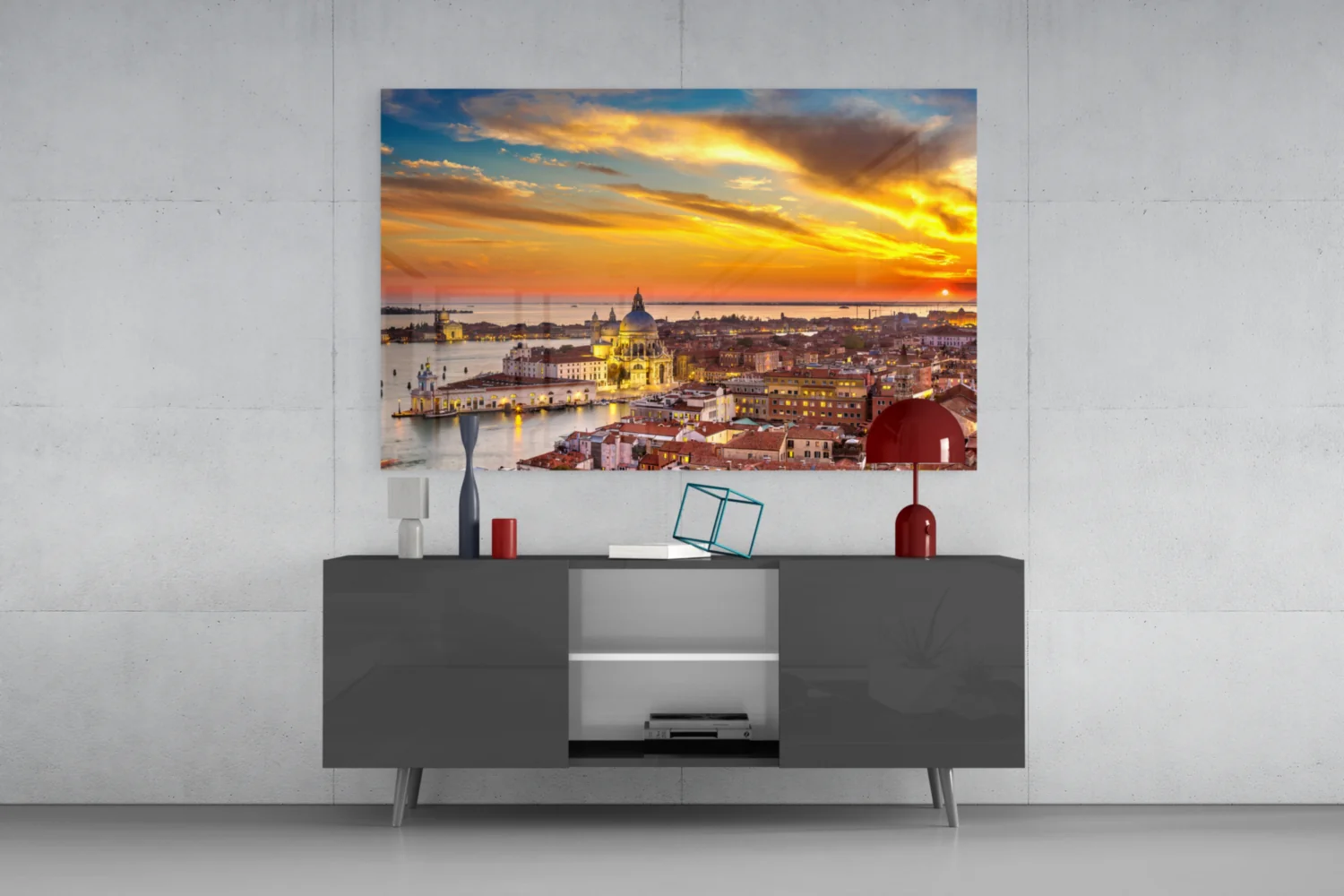 Sunset in Venice Glass Wall Art - Image 8