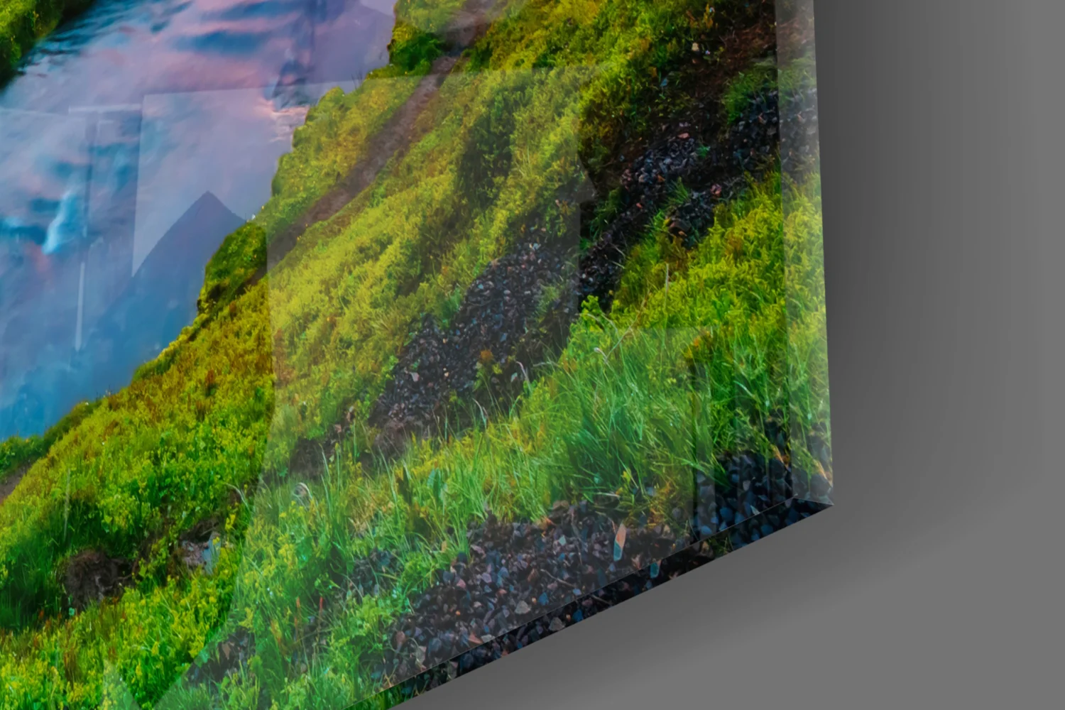 Kirkjufellsfoss Waterfall and View Glass Wall Art - Image 7