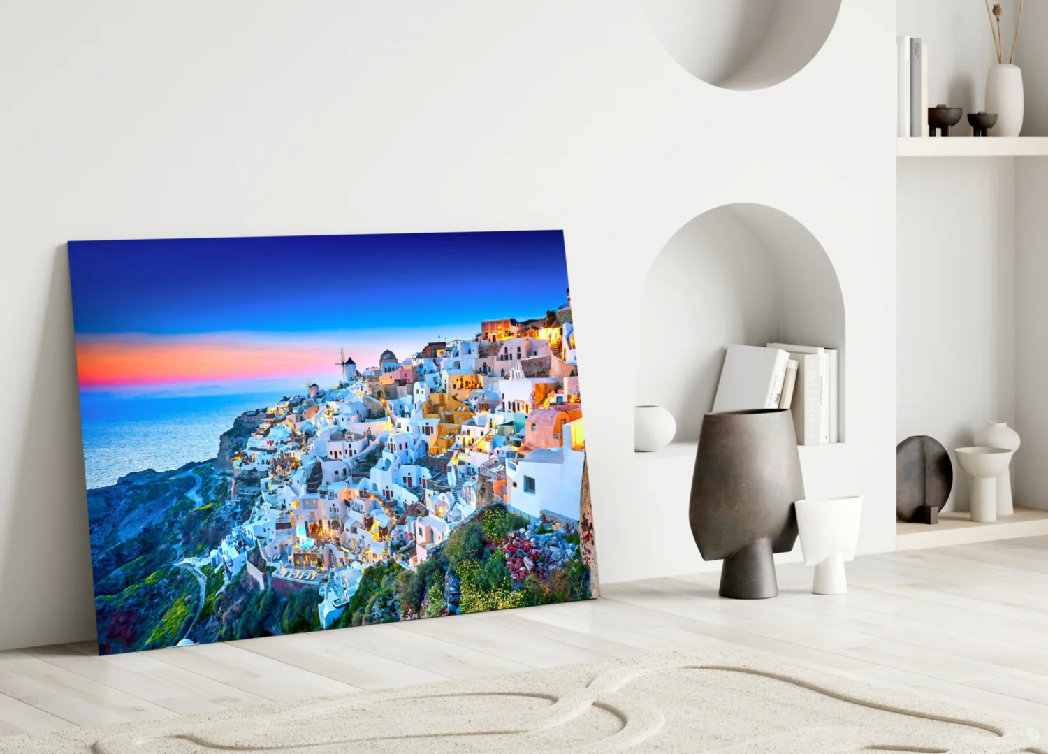 Santorini Glass Wall Art - Image 3