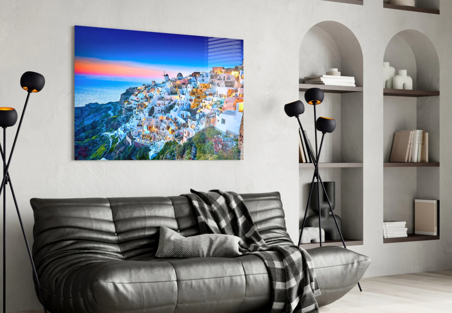 Santorini Glass Wall Art - Image 4