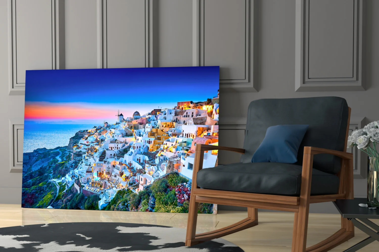 Santorini Glass Wall Art - Image 6