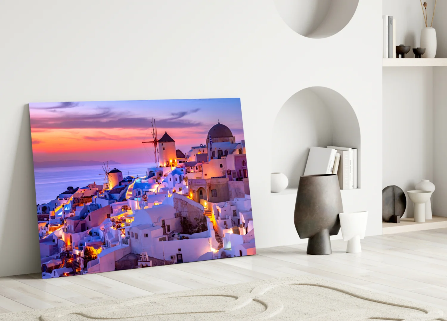 Santorini Glass Wall Art - Image 3
