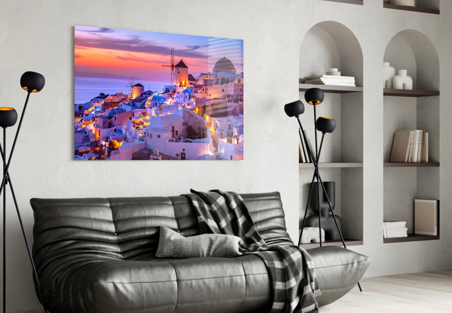 Santorini Glass Wall Art - Image 4