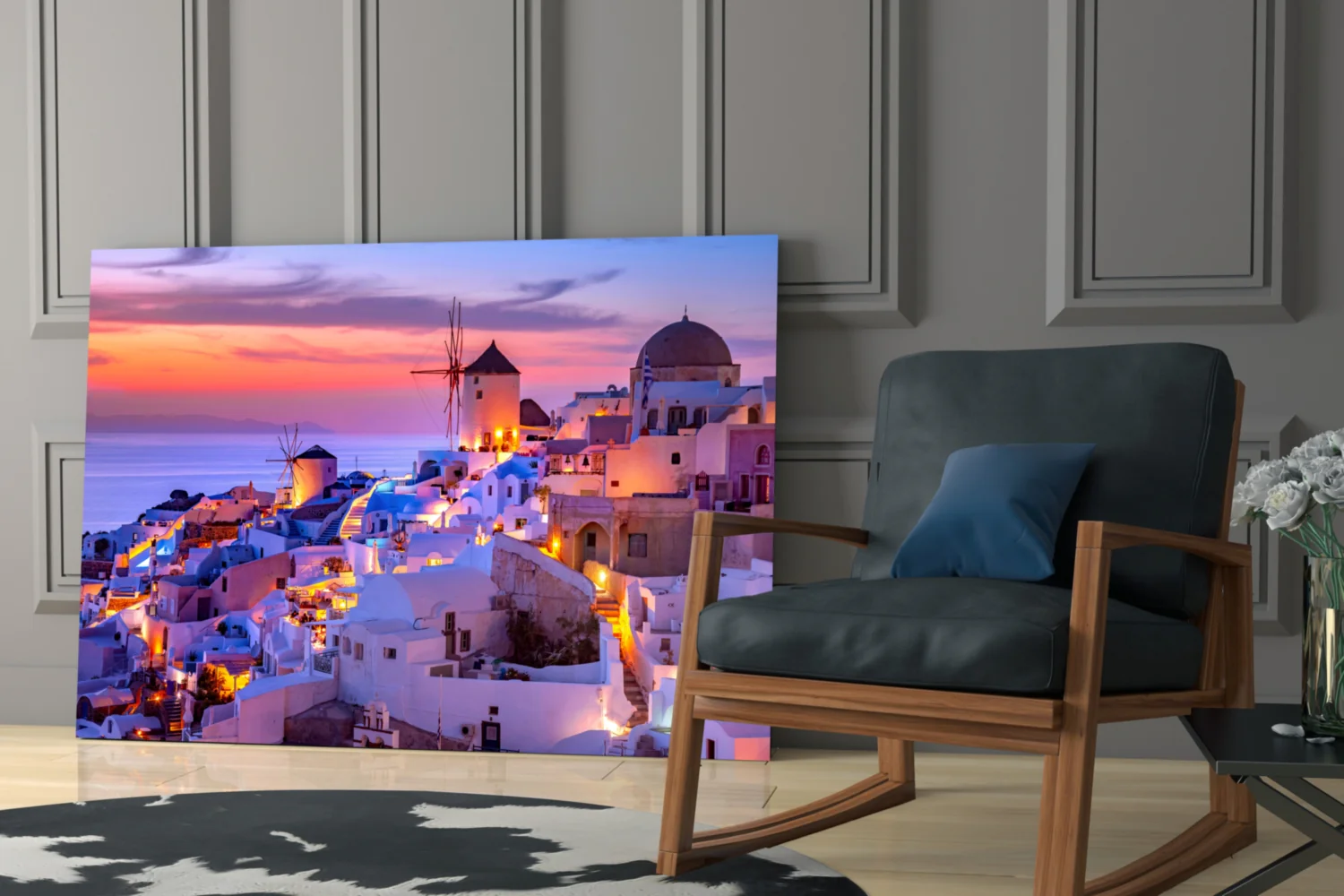 Santorini Glass Wall Art - Image 6