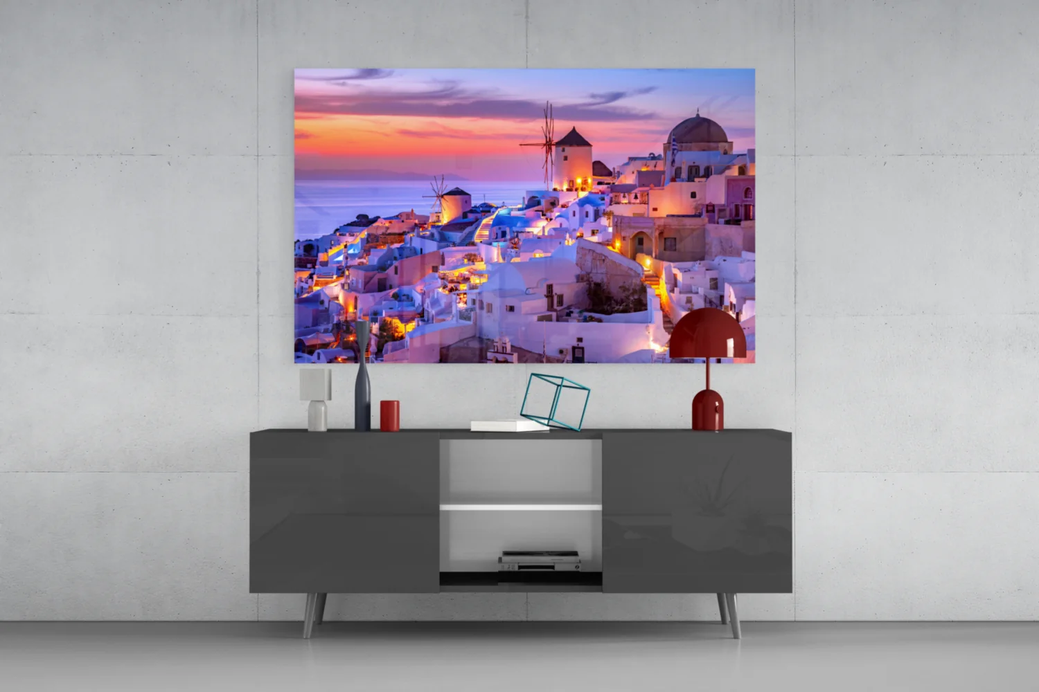 Santorini Glass Wall Art - Image 8